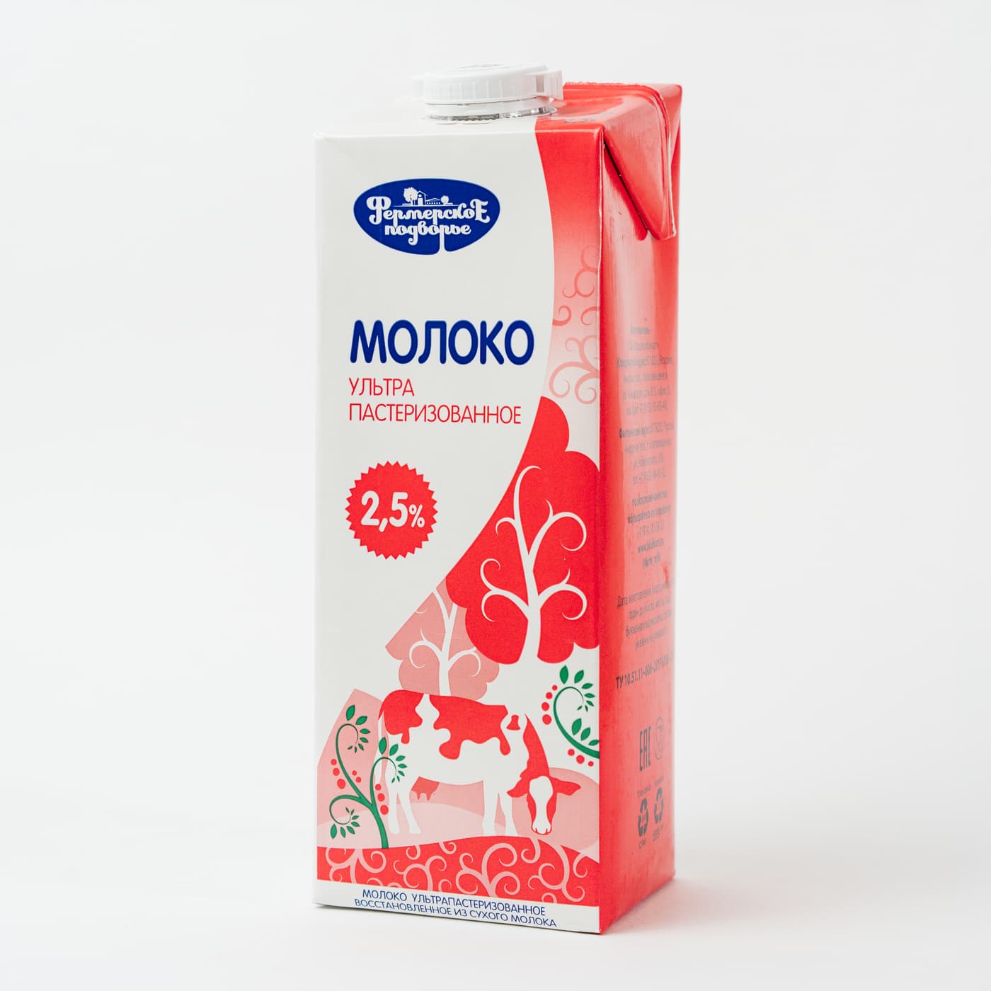 Молоко Фермерское Подворье 2.5% 1000мл УП