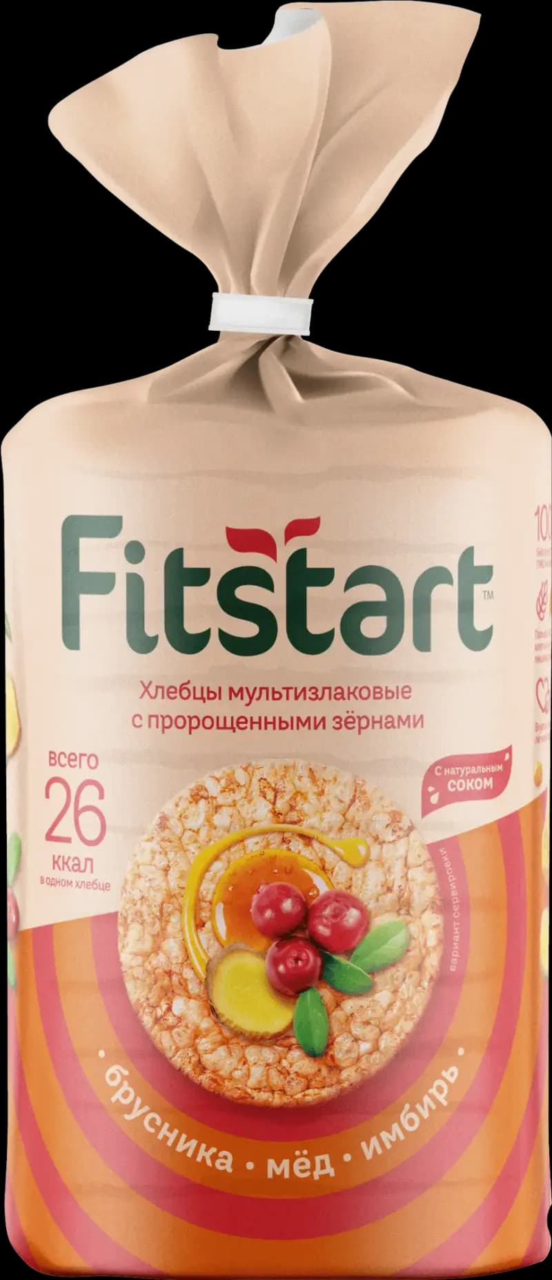 Хлебцы FITSTART "Брусника, имбирь  и мед" мультизлаковые 100 г